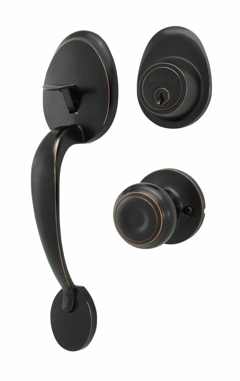 Honeywell 8101407 Classic Door Knob Handleset, Oil Rubbed Bronze Open Box