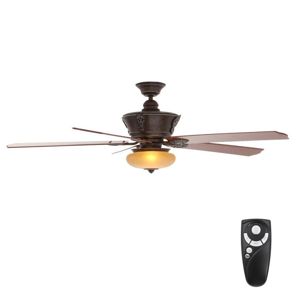 Hampton Bay Enchantment 68 in. Indoor Banci Bronze Ceiling Fan with Light Kit
