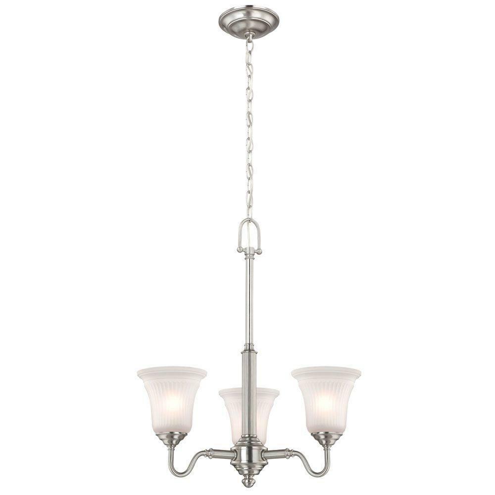 Commercial Electric 3-Light Brushed Nickel Chandelier