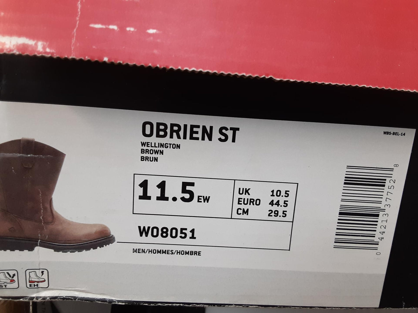 Wolverine Obrien St- Wellington- Chocolate Brown- Size 11.5 Extra Wide