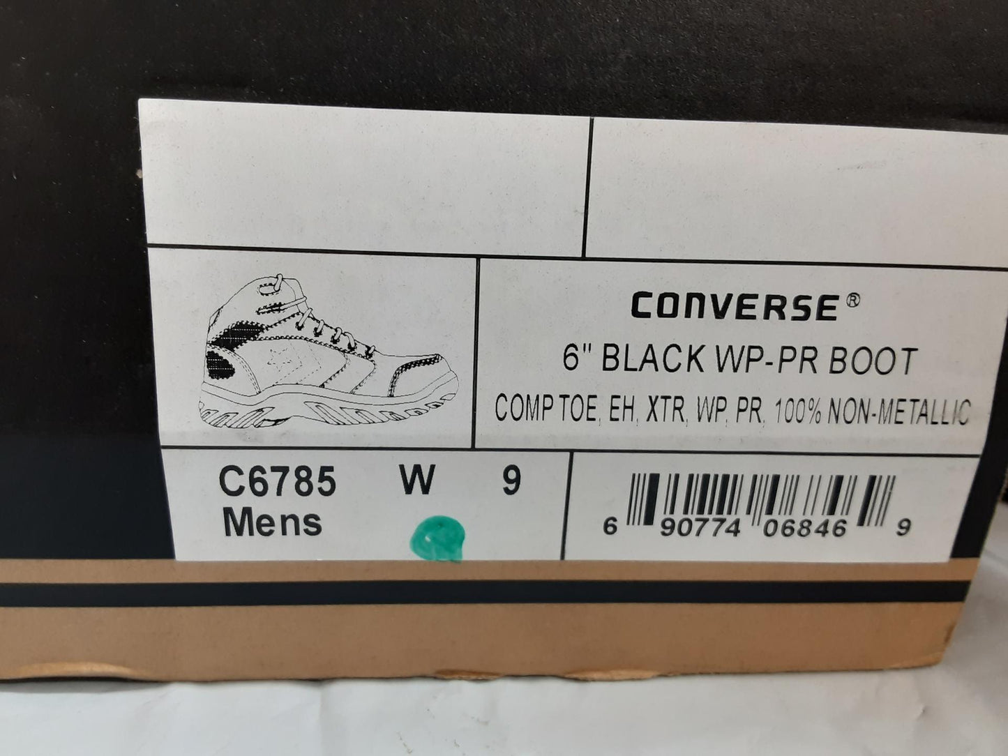 Converse Men's Waterproof Puncture Resistant Composite Toe Black Boots C6785-9W