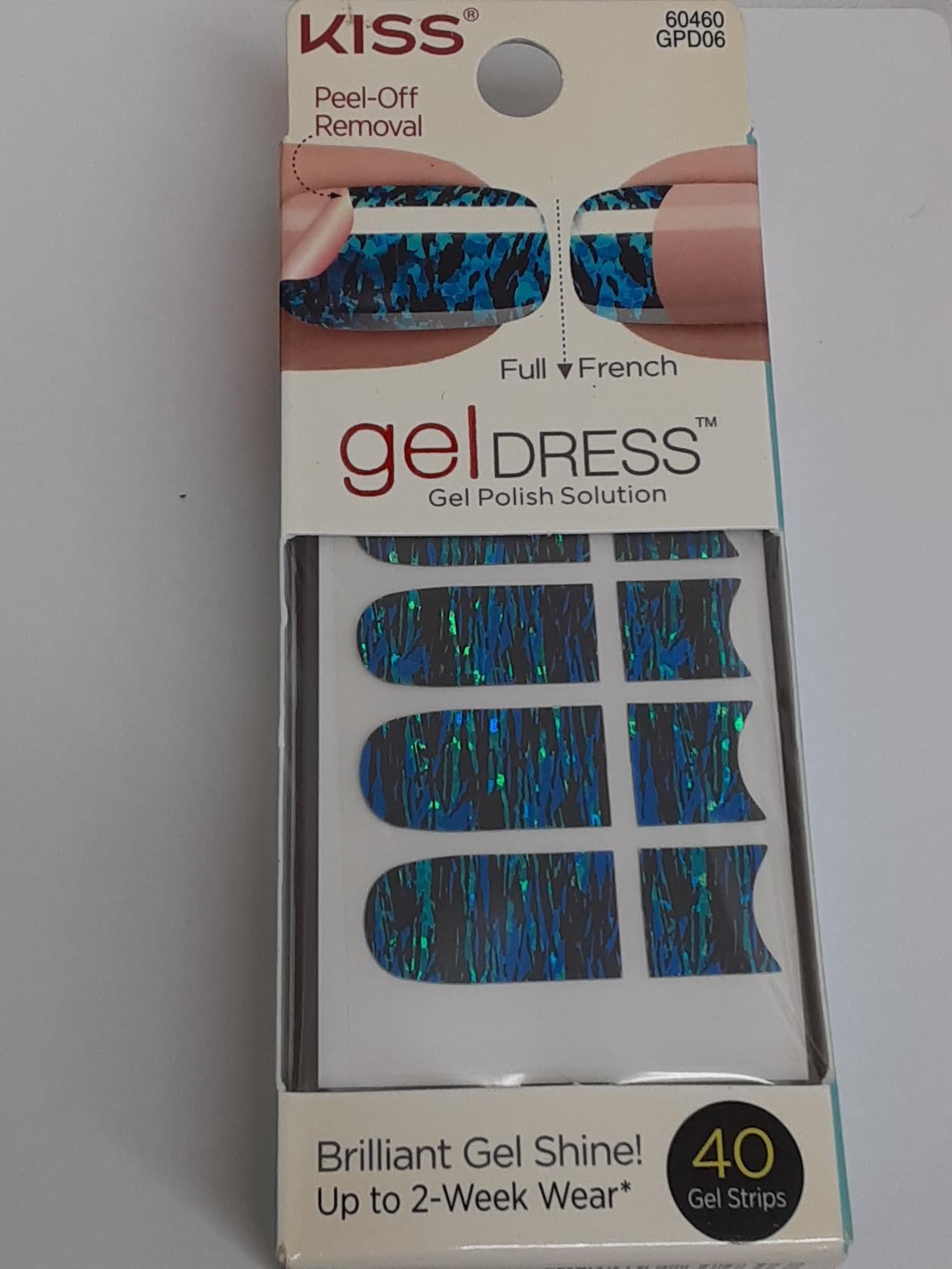 Kiss Gel Dress 60460-After Midnight 40 ct 20 full/ french Gel Strips Lot of 10