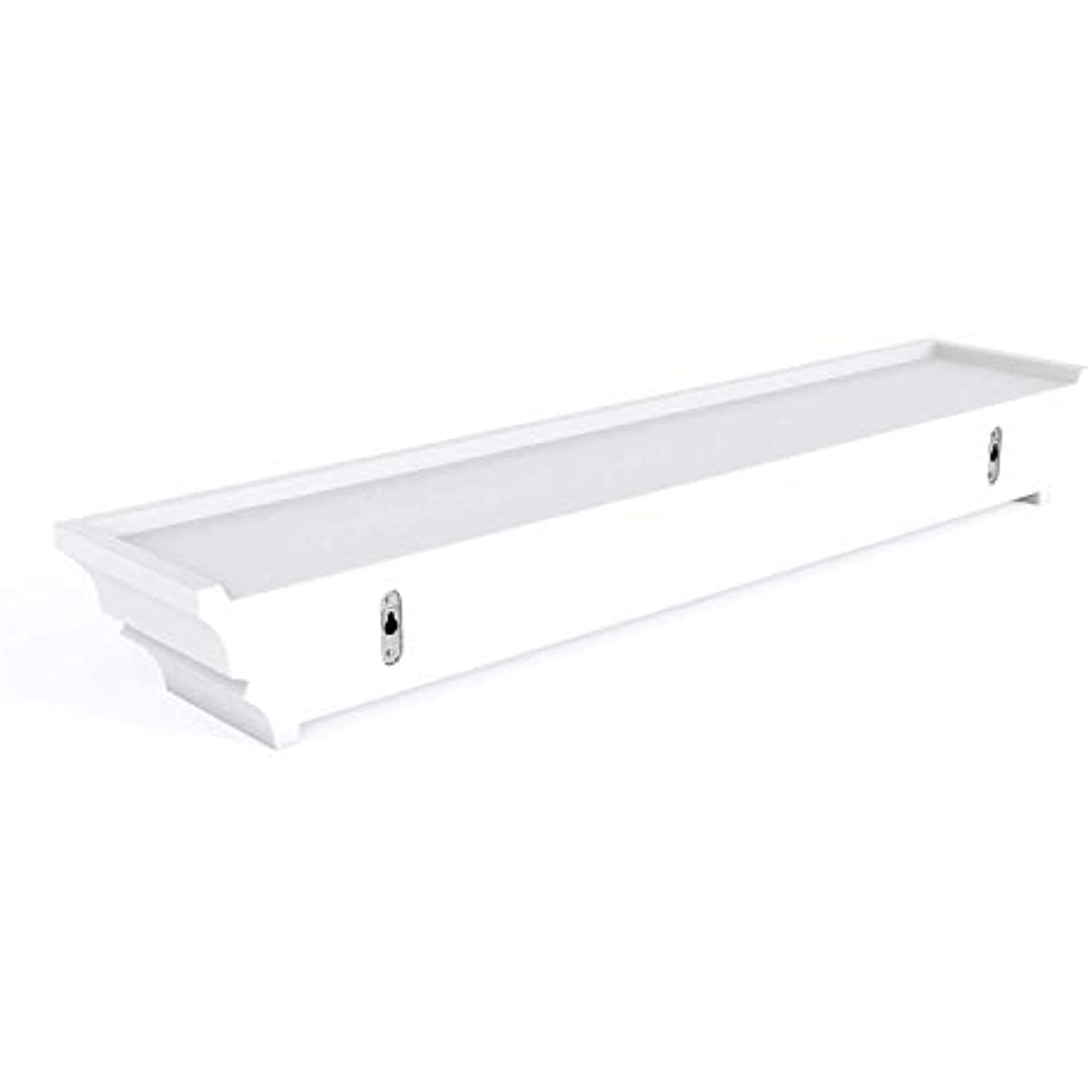 Ballucci Victorian Wall Ledge and Shelf, 12", 16", 24", Set of 3, White