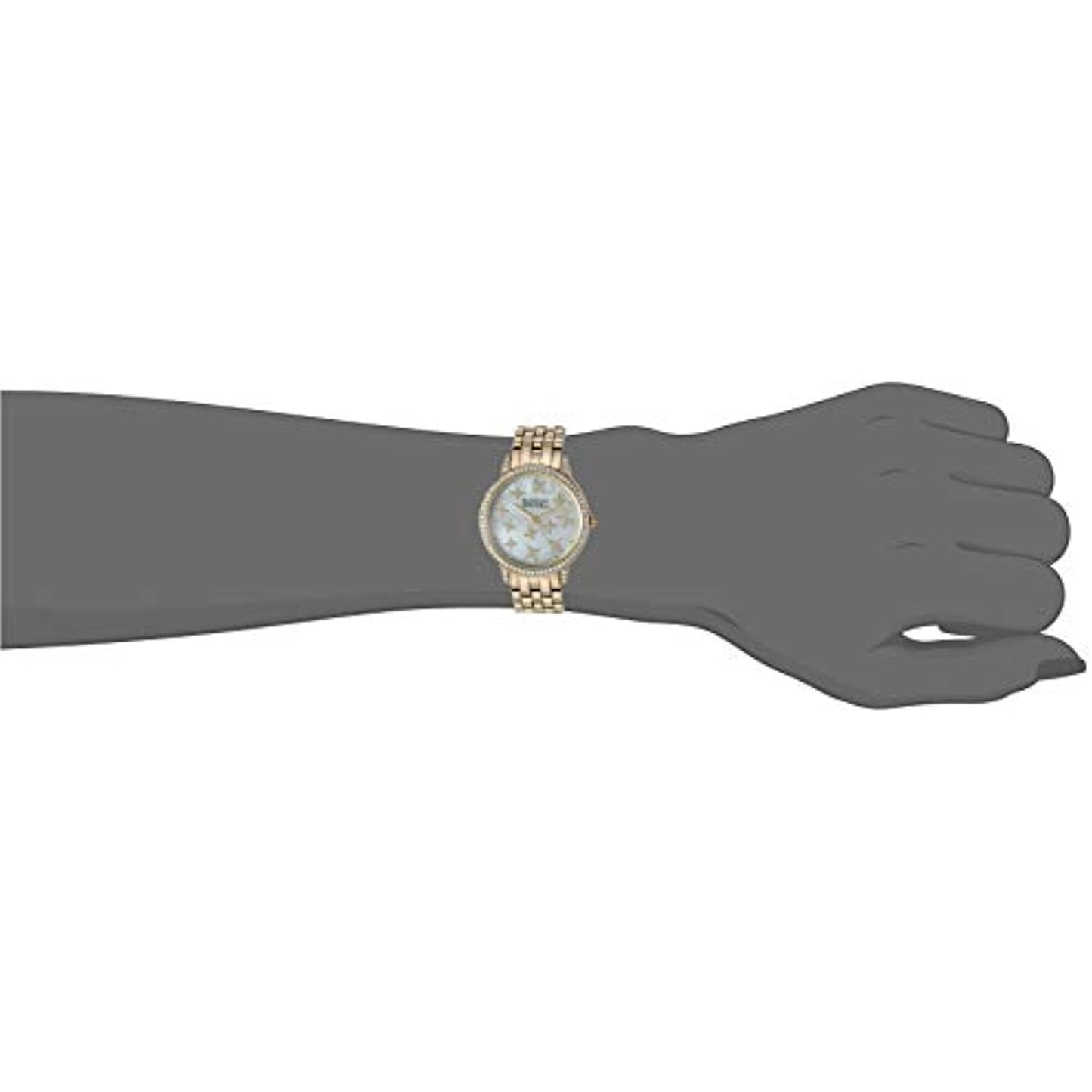 Badgley Mischka Womens Genuine Crystal Accented Gold-Tone Bracelet Watch NO BOX