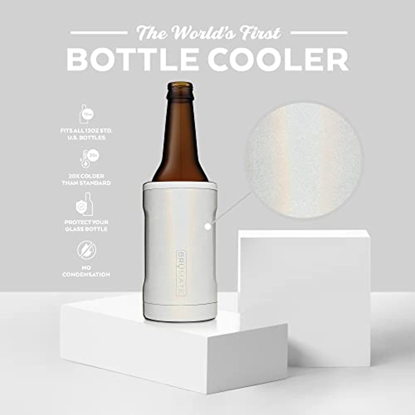 Brumate Hopsulator Bott’l Cooler in Glitter white
