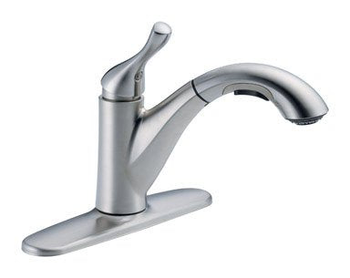 DELTA FAUCET CO 16953-SS-DST Stainless Steel 1Hand Pul Pull-Out Kitchen Faucet