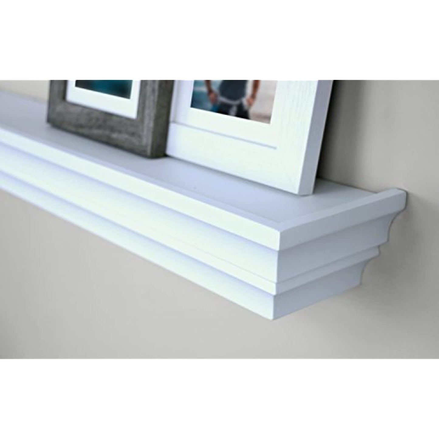 Ballucci Victorian Wall Ledge and Shelf, 12", 16", 24", Set of 3, White