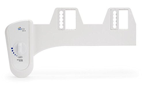 Bio Bidet BB-70 Fresh Spray Non-Electric Bidet Toilet Seat Attachment, Retractable Self Cleaning Nozzle, Brass Inlet Valve Metal Hose, Water Pressure Control, Easy DIY Install White