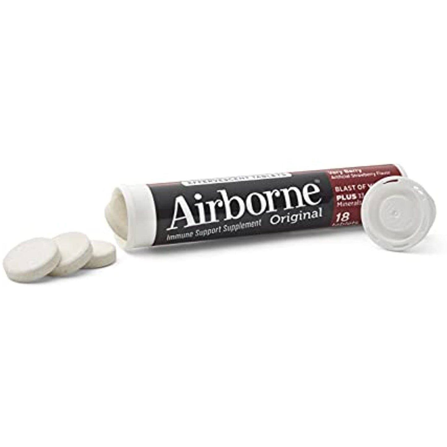 Airborne Vitamin C 1000mg (per serving) - Very Berry Effervescent Tablets (36 count in a box), Gluten-Free Immune Support Supplement, With Vitamins A C E, ZINC, Selenium, Echinacea & Ginger