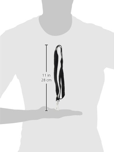 ADVANTUS Deluxe Neck Lanyard for ID Cards/Badges, J-Hook Style, Black, 24 Count