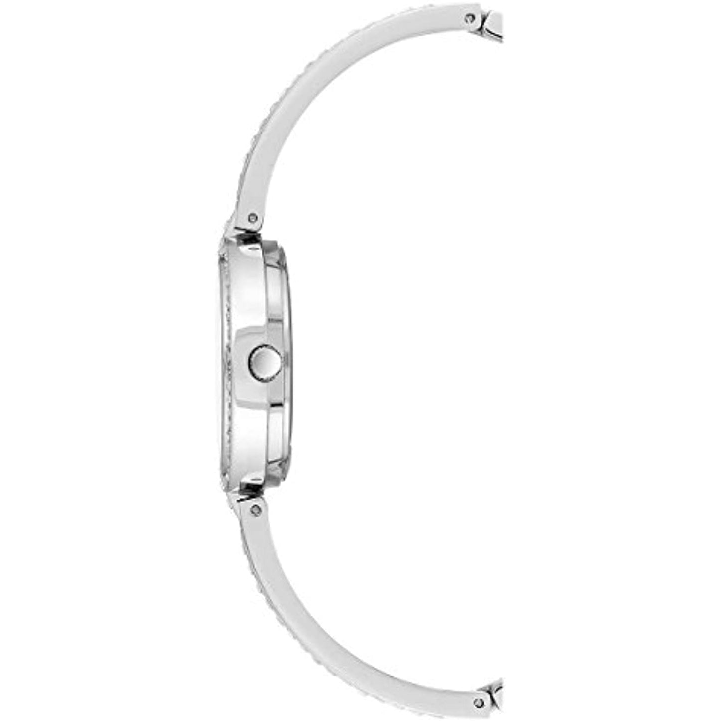 Badgley Mischka Silver Tone Swarovski Crystal Women's Bangle Watch NO BOX