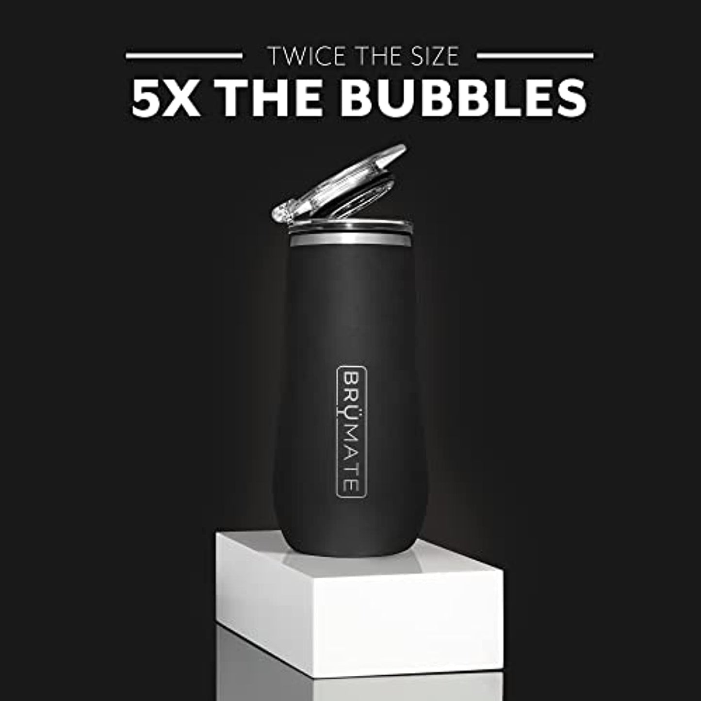 BrüMate 12oz Insulated Champagne Flute With Flip-Top Lid - Made With Vacuum