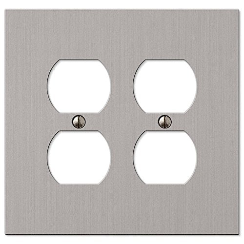 Elan Brushed Nickel 2 Duplex Outlet