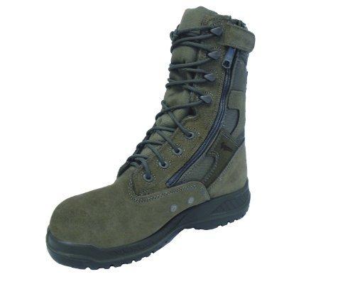 Belleville Men's Hot Weather Side-Zip Steel Toe Tactical Green Olive Leather Boot 8.0R