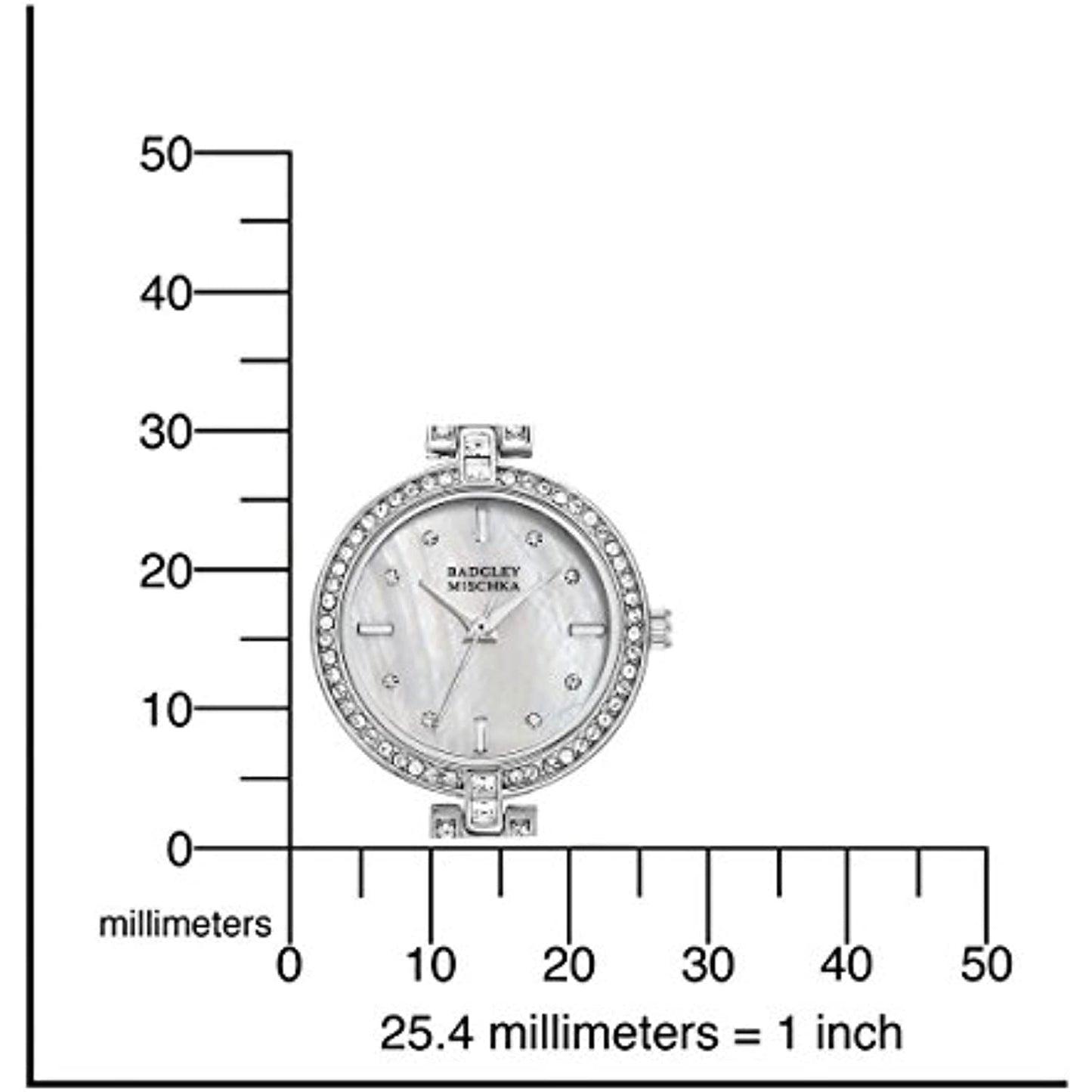 Badgley Mischka Silver Tone Swarovski Crystal Women's Bangle Watch NO BOX