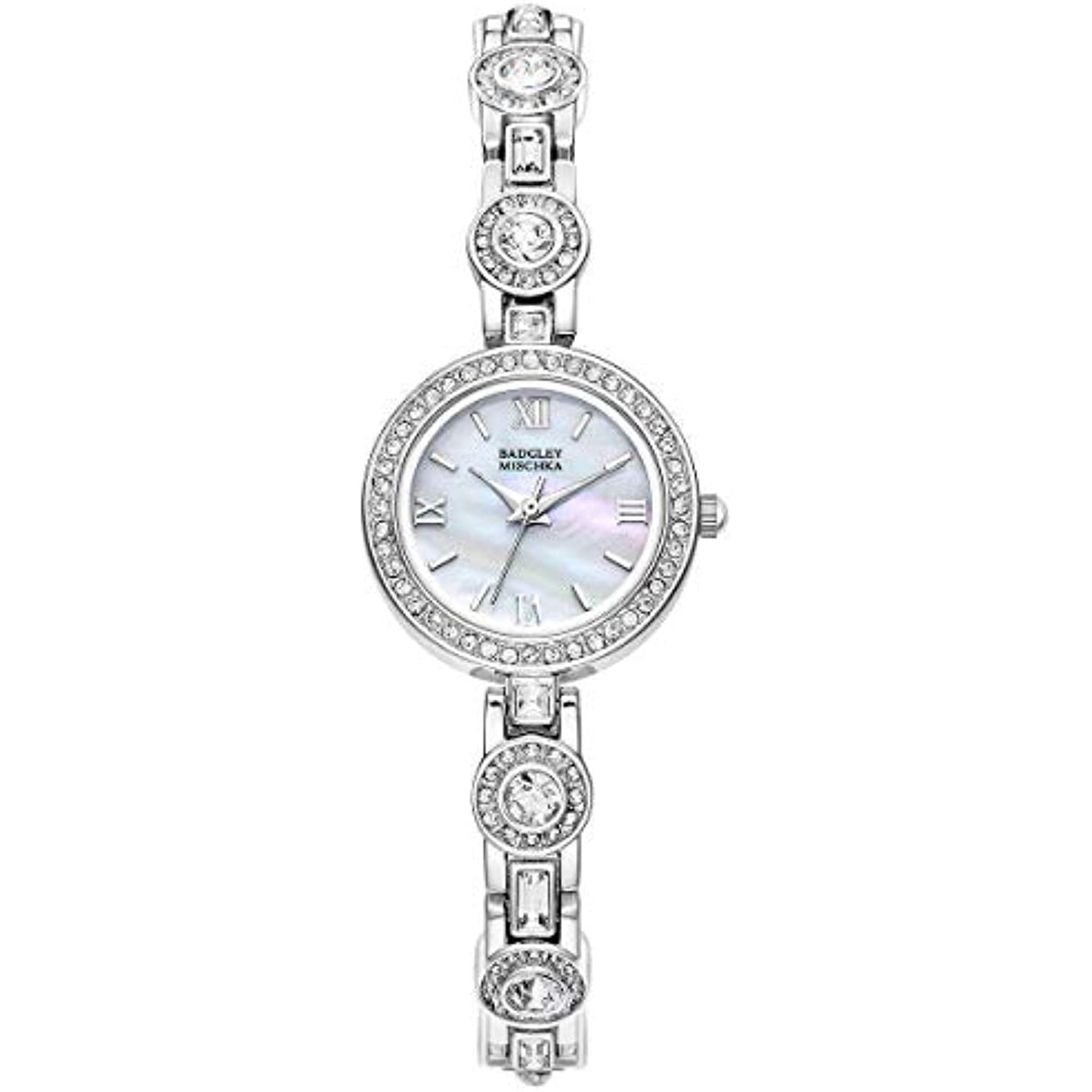 Badgley Mischka BA/1397MPSV Women's Silver-Tone Crystal Watch NO BOX