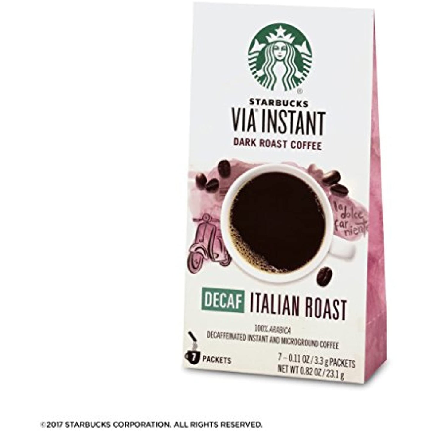 84 COUNT Starbucks VIA Instant Coffee Decaf Italian Roast Best By September 2020