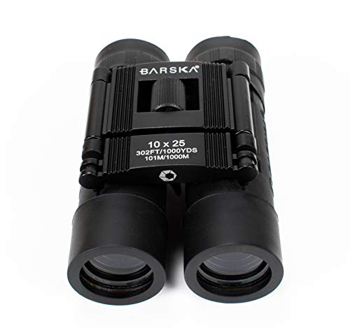 BARSKA Lucid View 10x25 Compact Binoculars (Blue Lens)