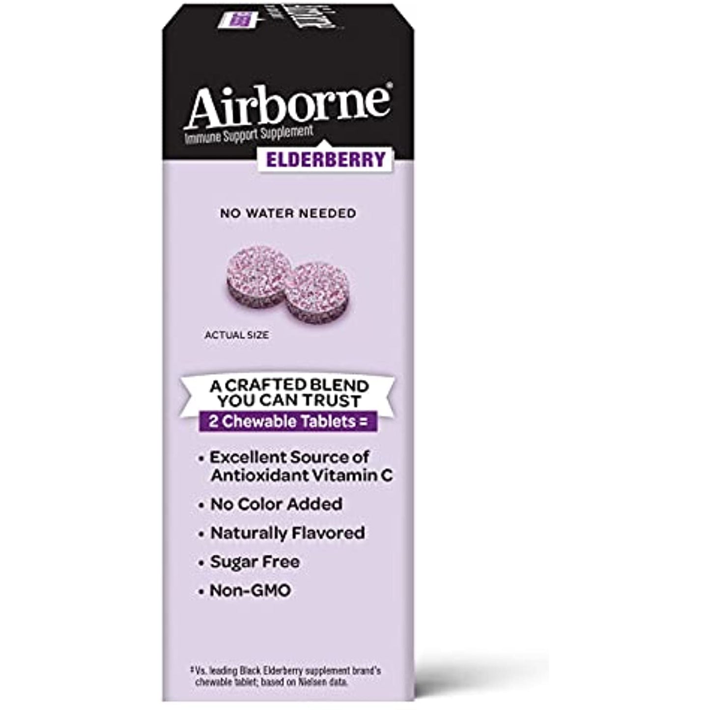 Airborne Immune Support Supplement Elderberry Flavor 32 Chews Tablets 6/2023