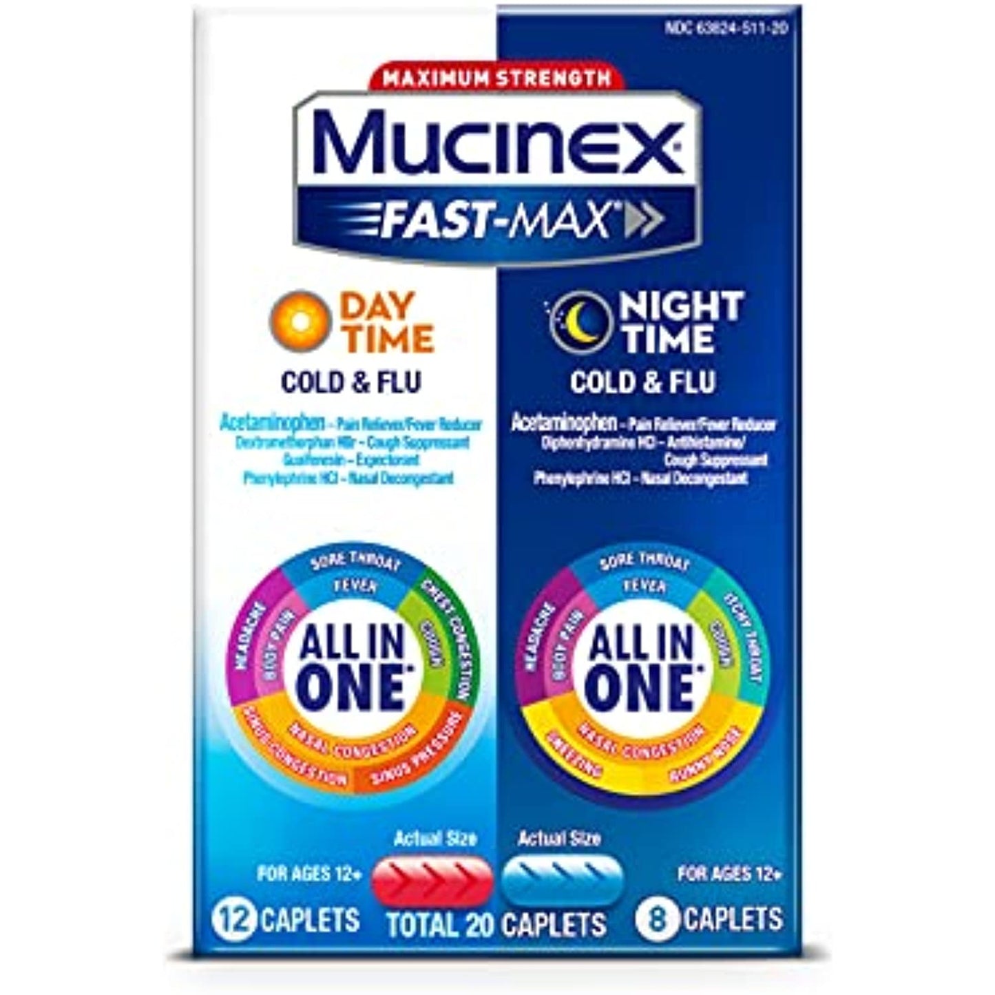6pk of Mucinex Maximum Strength Fast-MAX Day & Night All-in-One 20ct EXP 11/22