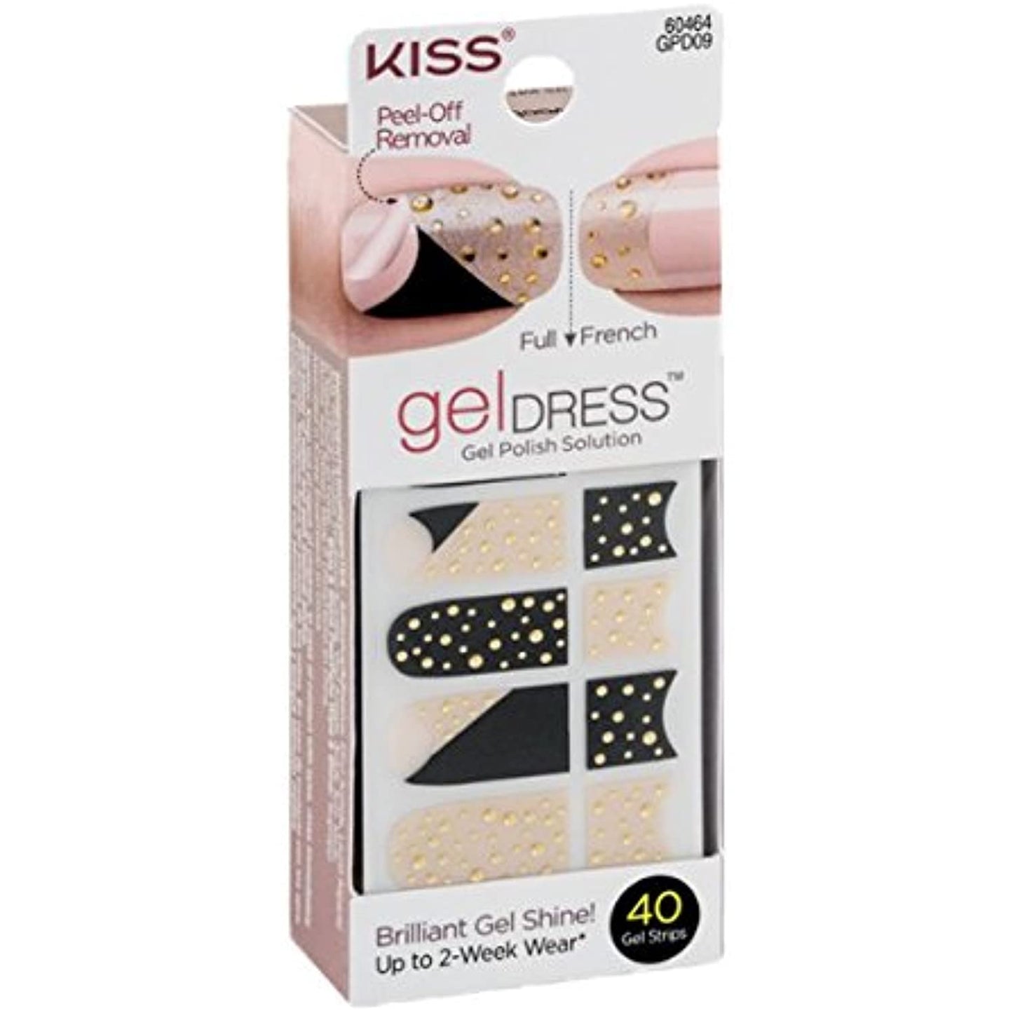 Kiss Gel Dress 60464 'Sweet Melody' 40 Gel Strips-20 Full/20 French, Lot of 3