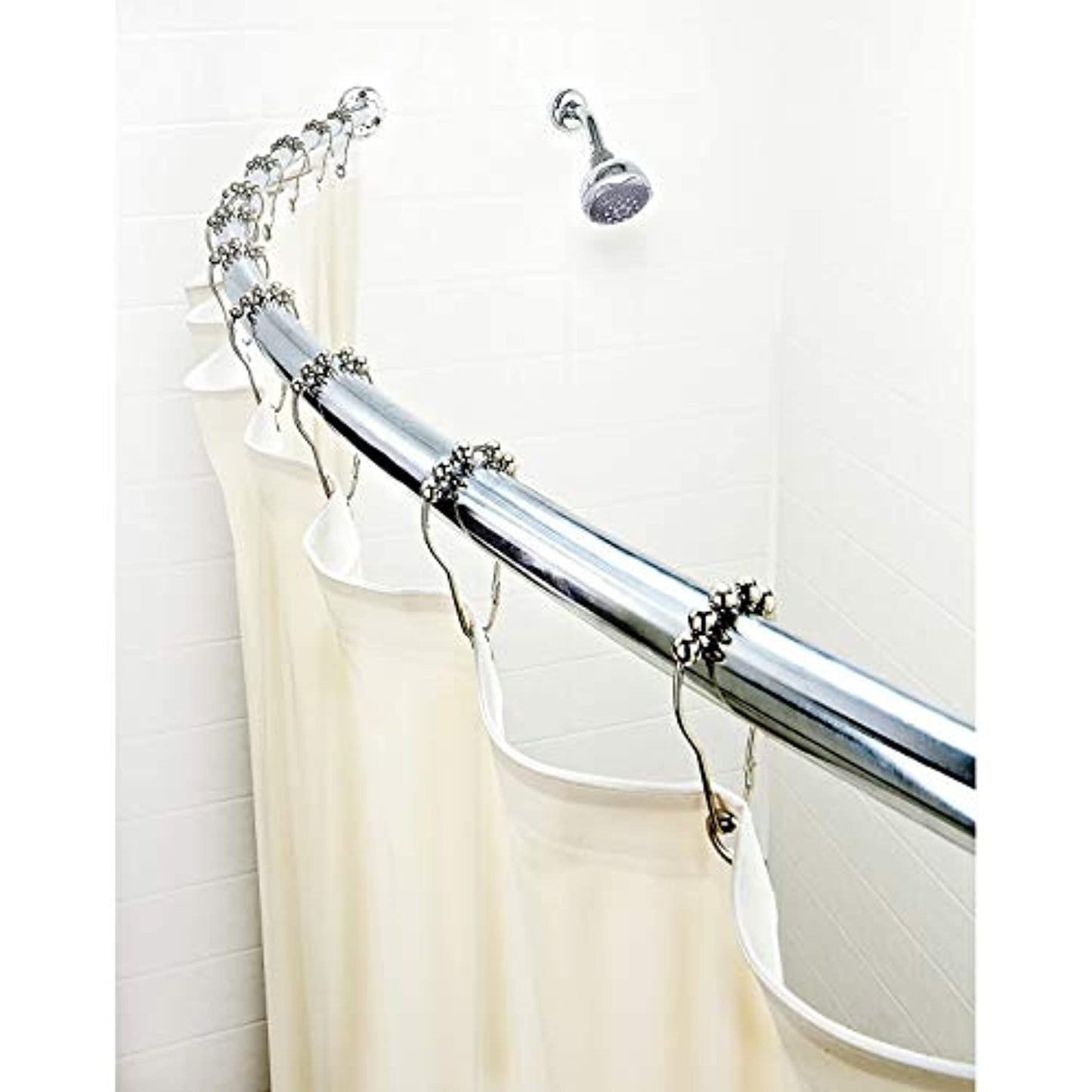 bath bliss Curved Shower Rod Adjustable Length 6 ft, Chrome, 5890-chr-bx