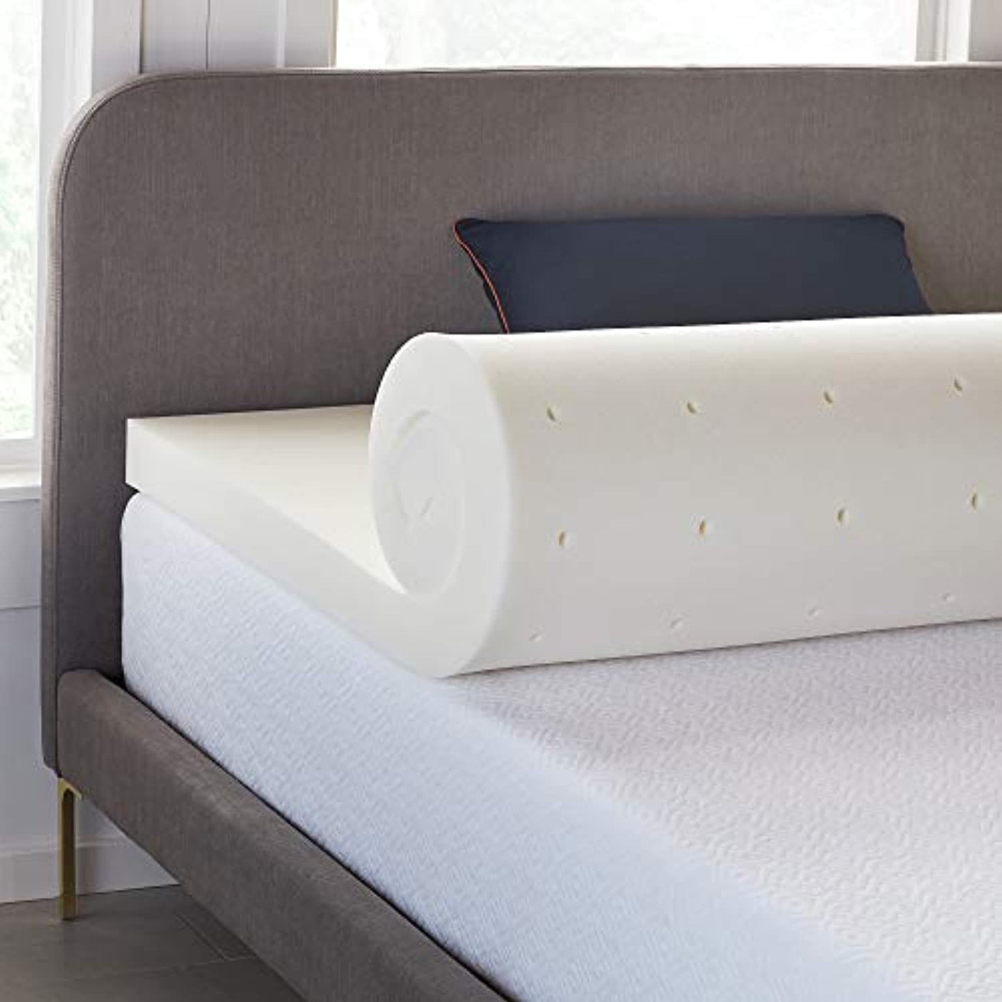 LUCID 3" Memory Foam Mattress Topper, Size: Full XL, LU30FX45MT- OPEN BOX