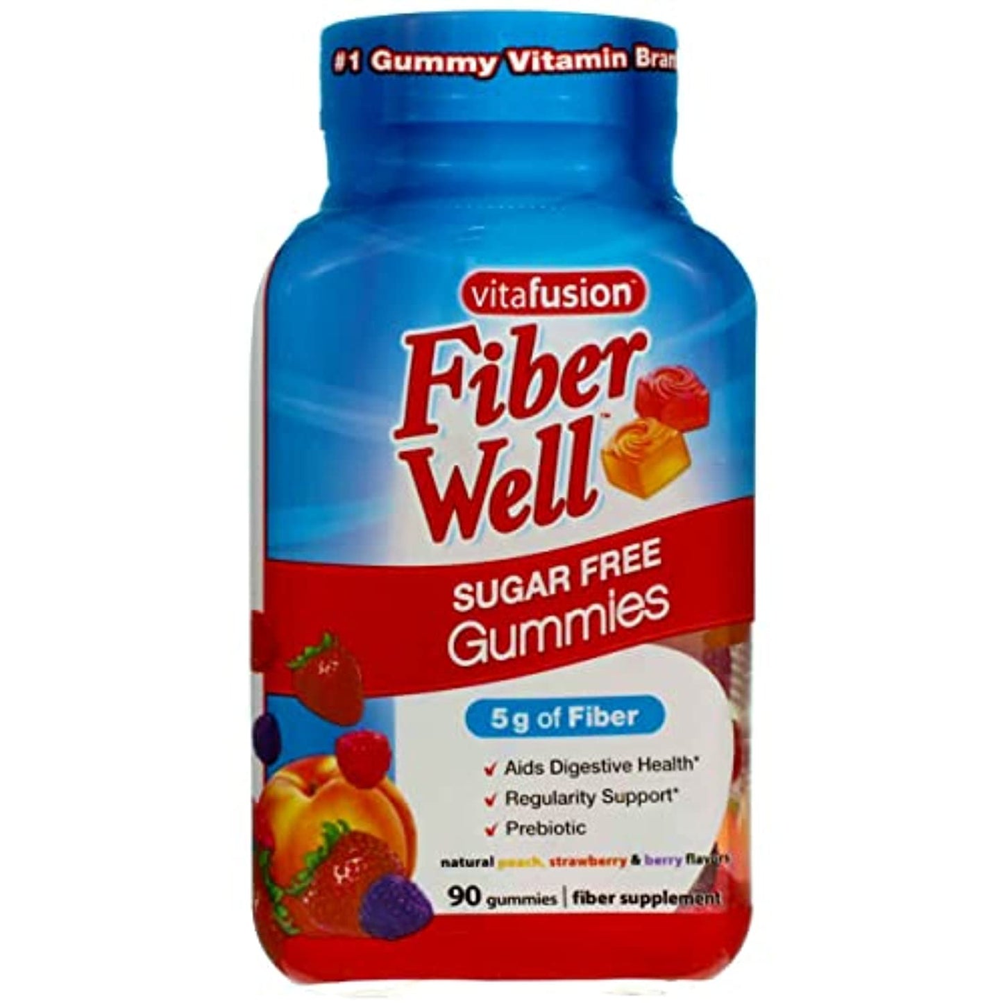 VitaFusion, Fiber Well Gummies, Fiber Supplement, Assorted Flavors - 90 gummies, Pack of 3