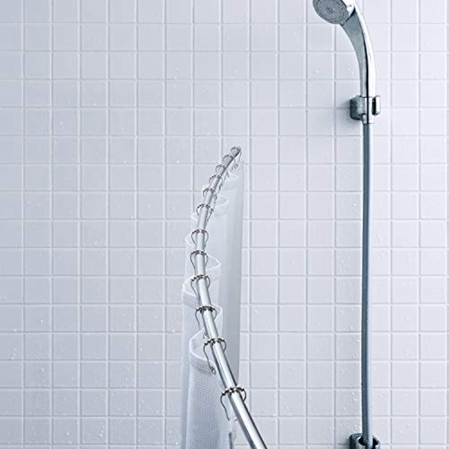 bath bliss Curved Shower Rod Adjustable Length 6 ft, Chrome, 5890-chr-bx