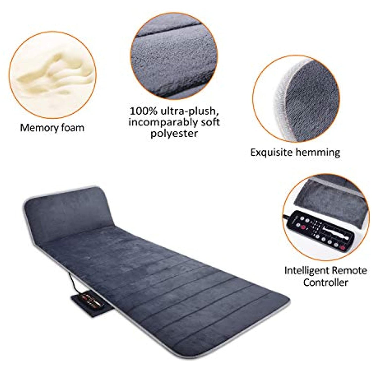 SNAILAX Memory Foam Massage Mat with 6 Therapy Heating,10 Vibration Motors *USED