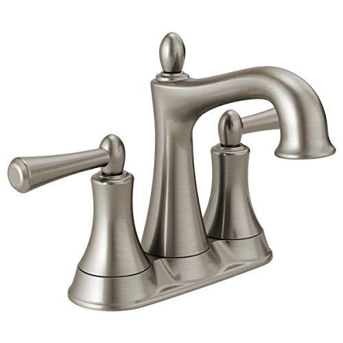 Delta 25774LF-SP Rila 4" Centerset 2-Handle Bathroom Faucet - Spotshield Brushed Nickel