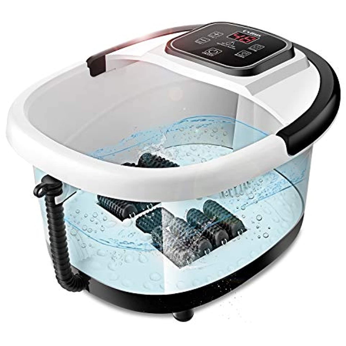 Foot Spa Bath Massager with Heat, Bubble Jets, 8 Long Massage Rollers (preowned)