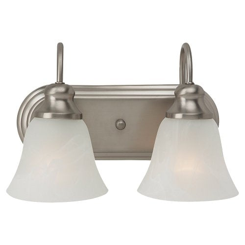 Sea Gull Lighting 44940BLE-962 Bath Vanity with Alabaster Glass Shades, Brushed