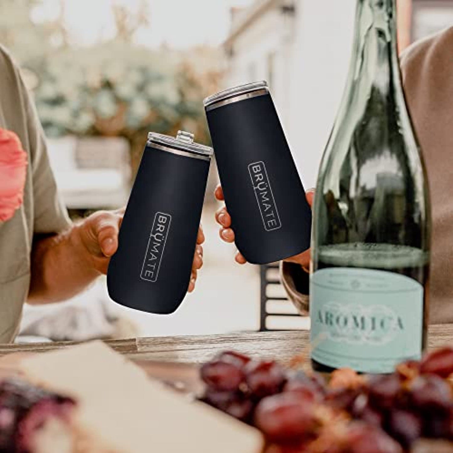 BrüMate 12oz Insulated Champagne Flute With Flip-Top Lid - Made With Vacuum