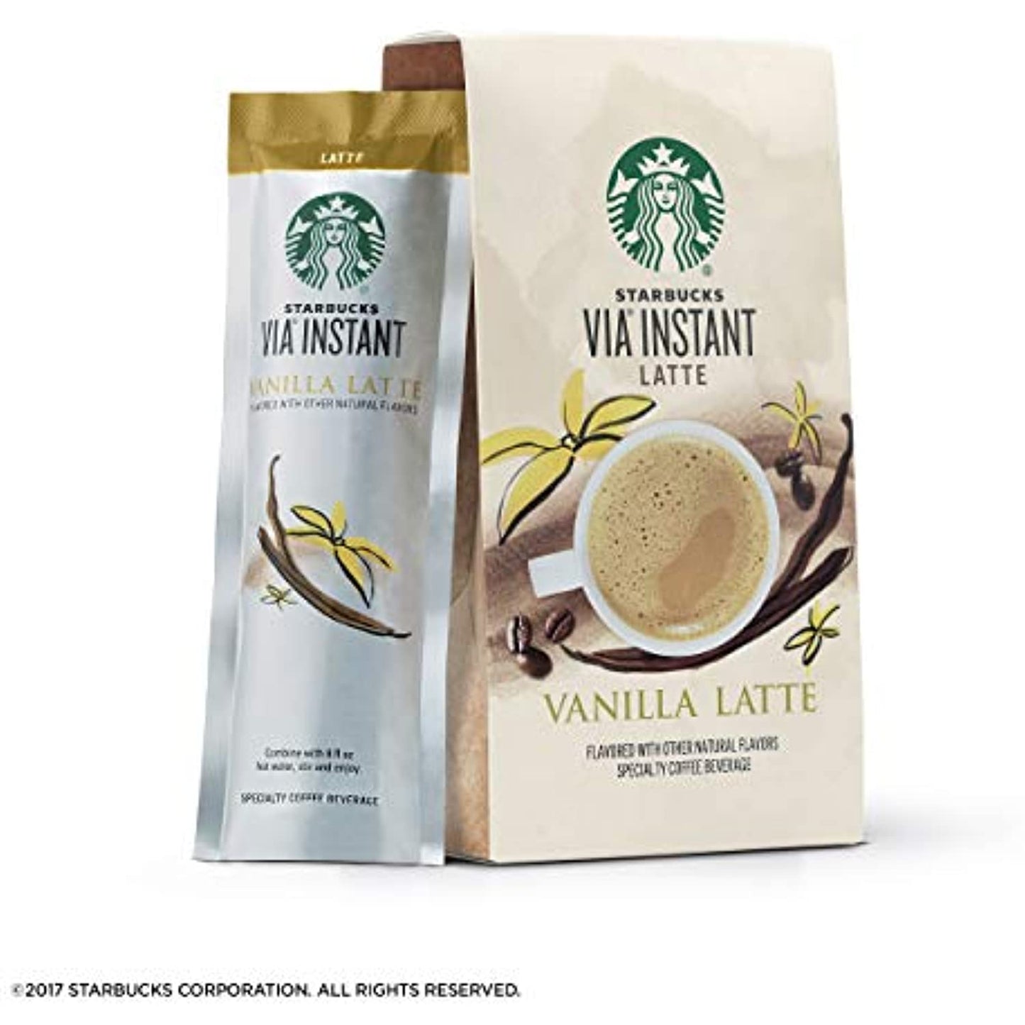 6 Boxes Starbucks VIA Instant Latte Vanilla 5 Packets Each 30 Total BBD 1/2021