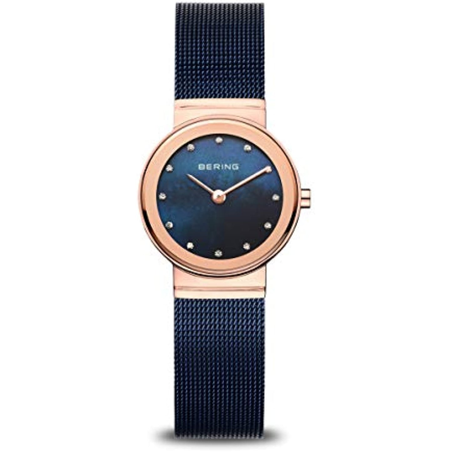 Bering Time Classic Stainless Steel Women Watch Rosegold/Blue 10126-367 NO BOX