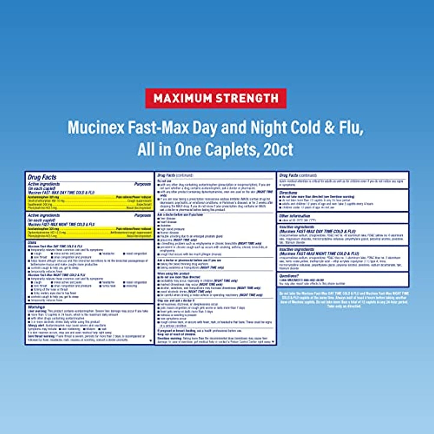 6pk of Mucinex Maximum Strength Fast-MAX Day & Night All-in-One 20ct EXP 11/22
