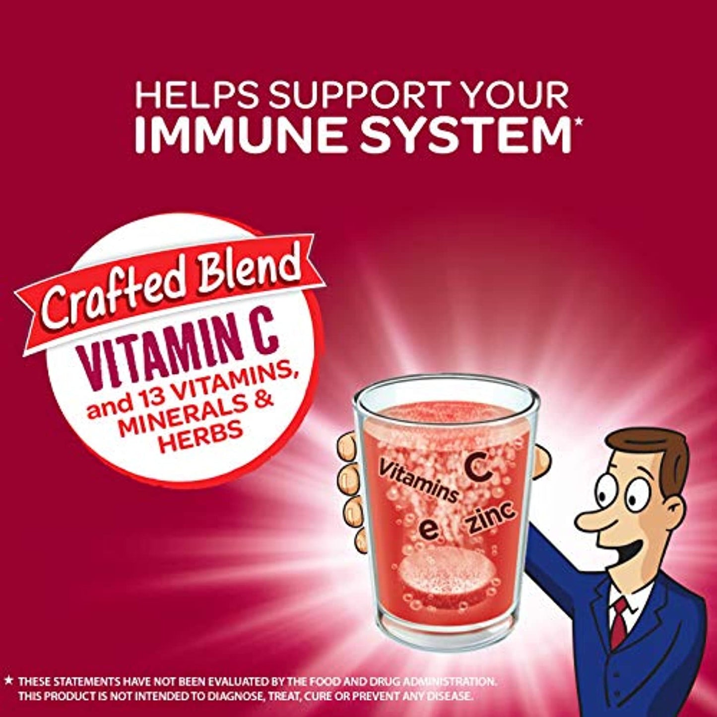 Airborne Vitamin C 1000mg (per serving) - Very Berry Effervescent Tablets (36 count in a box), Gluten-Free Immune Support Supplement, With Vitamins A C E, ZINC, Selenium, Echinacea & Ginger