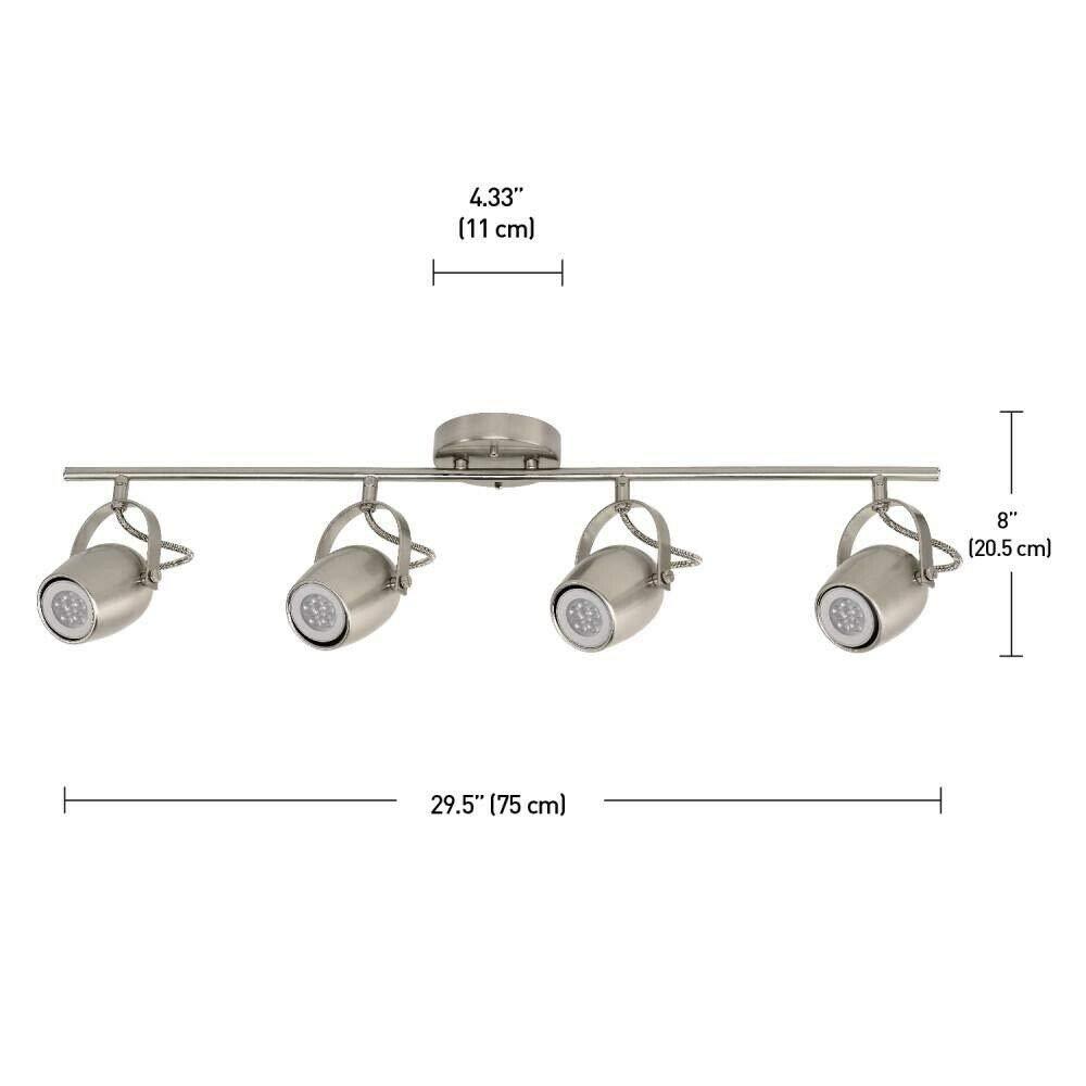 Hampton Bay 4-Light LED Directional Track Brushed Nickel Finish 1001802573