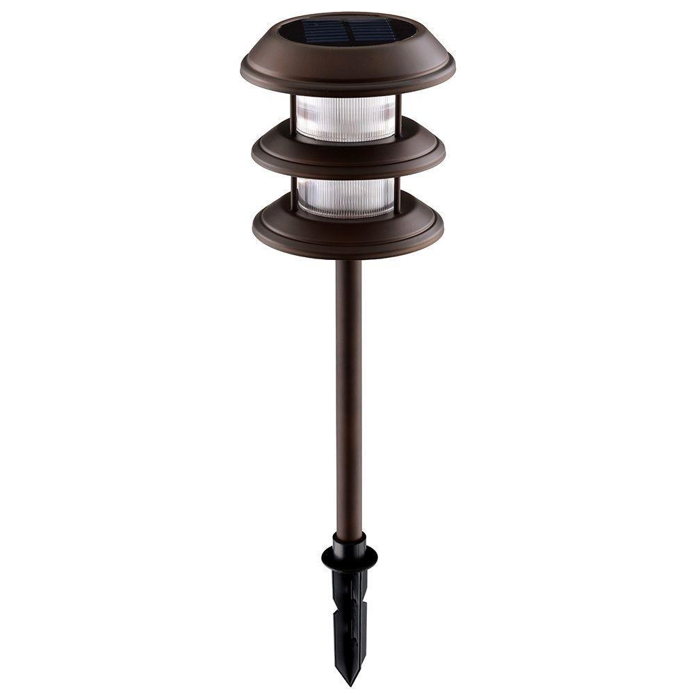 Mediterranean Bronze Solar 3-Tier Path Light (4-Pack)