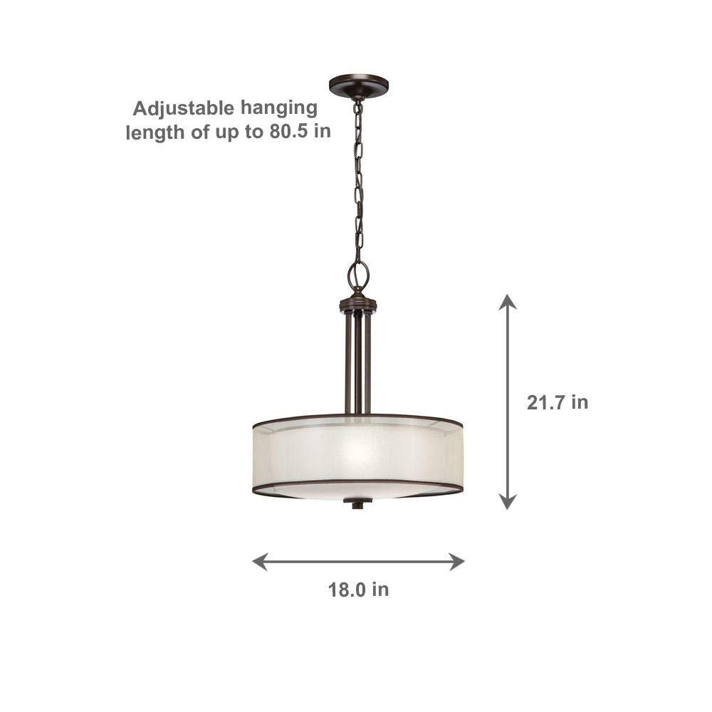 3-Light Bronze Organza Pendant