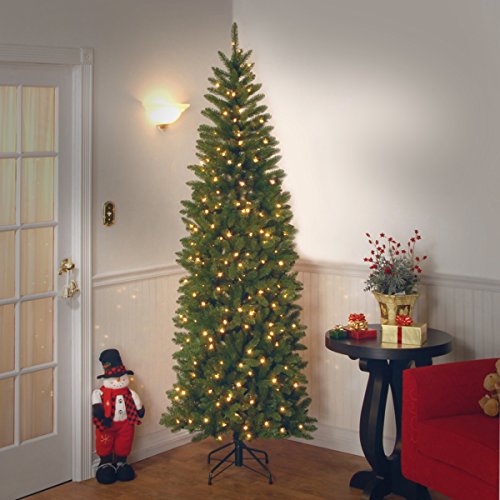 National Tree 7.5 Foot Kingswood Slim Fir Tree with 450 Dual Color LED Lights and PowerConnect 9 Function System, Hinged (KW7-D52-75)
