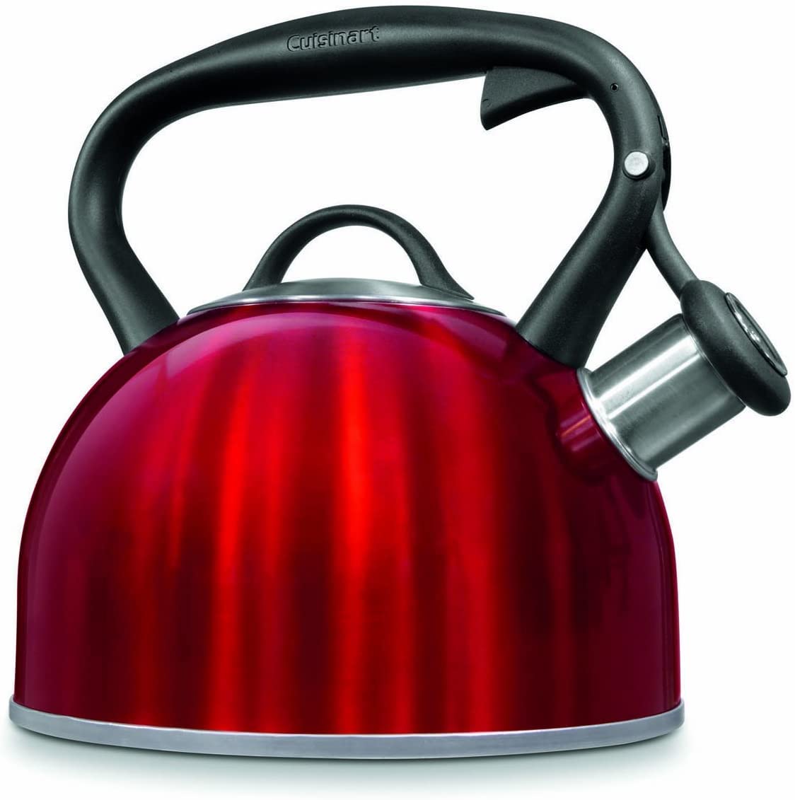 Cuisinart CTK-STRMR Valor 2-Quart TeaKettle, Make 2-Quarts of Boiling Water in this Classic Tea Kettle, Whistle Sound to Signal Water is Ready, Metallic Red