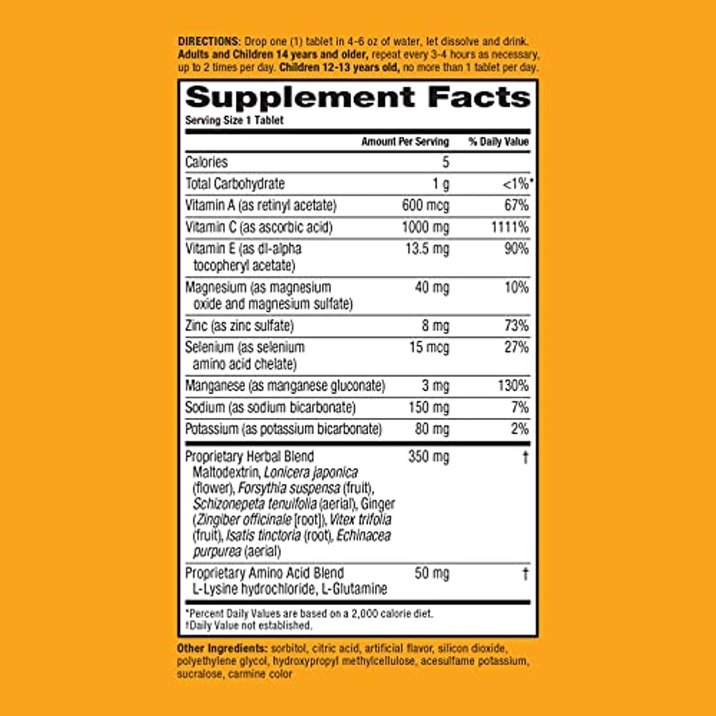Airborne Vitamin C 1000mg (per serving) - Very Berry Effervescent Tablets (36 count in a box), Gluten-Free Immune Support Supplement, With Vitamins A C E, ZINC, Selenium, Echinacea & Ginger