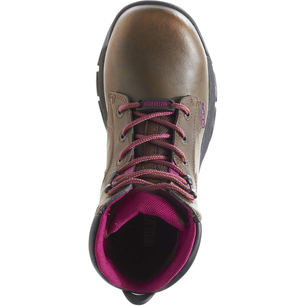 Wolverine Merlin Waterproof Composite-Toe 6" Work Boot Women 9.5 Brown