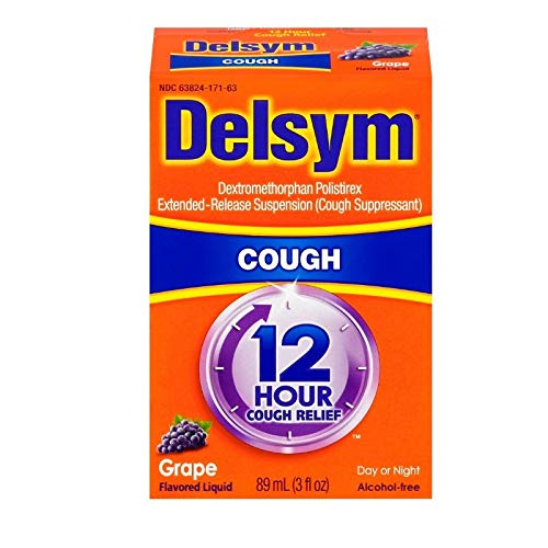 Delsym Adult 12 Hour Grape Cough Syrup, 3 oz EXP 8/2023