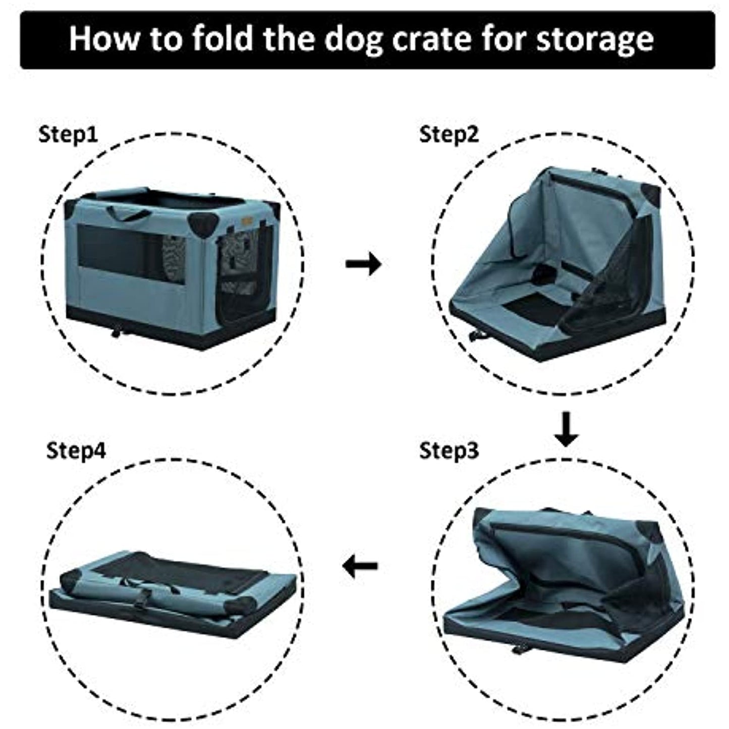 Akinerri Folding Soft Dog Pet Crate Kennel (*OPEN BOX*)