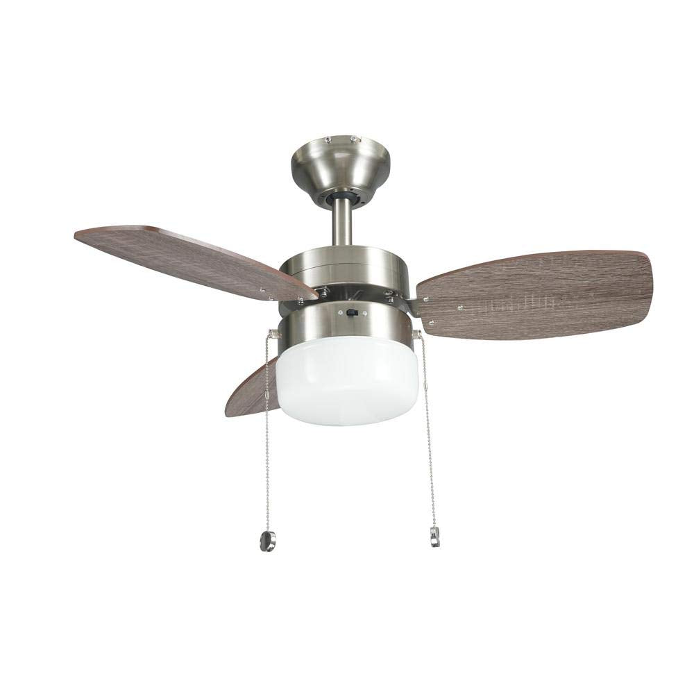 Triplicity 30 in. Indoor Brushed Nickel Ceiling Fan with Light