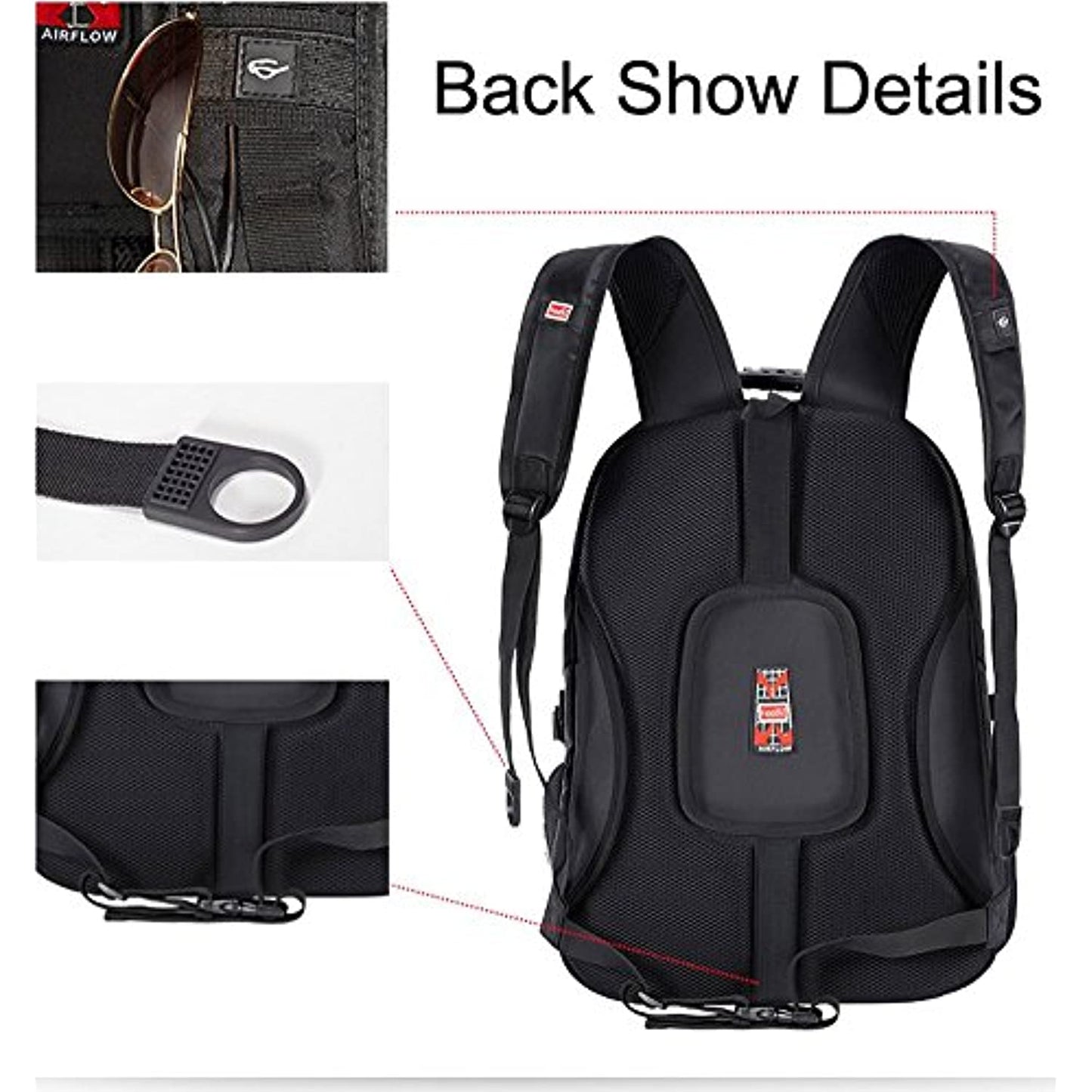 Bonvince 18.4" Laptop Backpack Fits Up to 18.4" Gamer Laptops Black