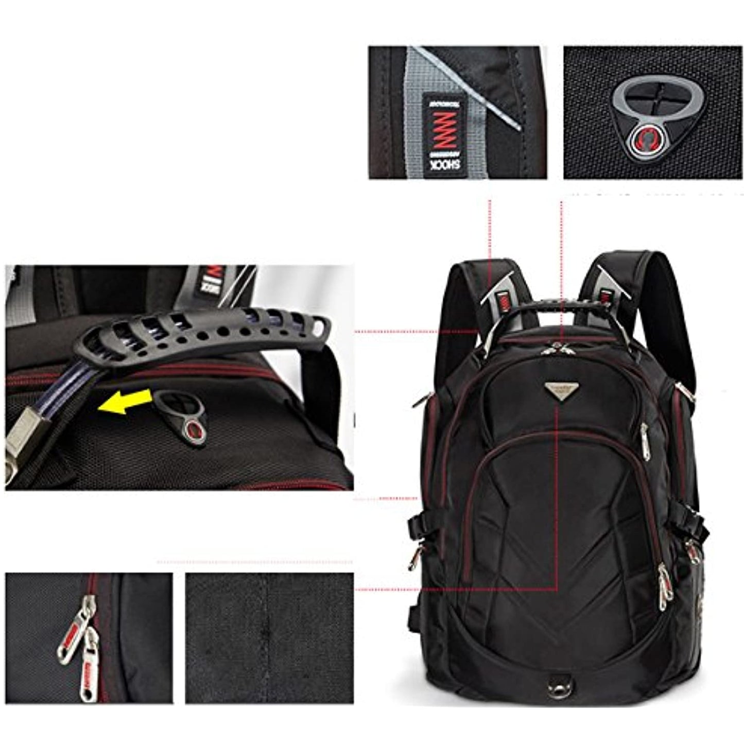 Bonvince 18.4" Laptop Backpack Fits Up to 18.4" Gamer Laptops Black